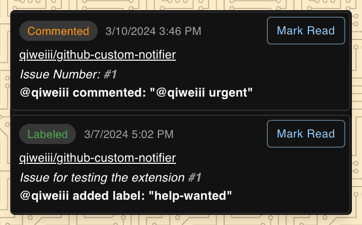 GitHub Custom Notifier